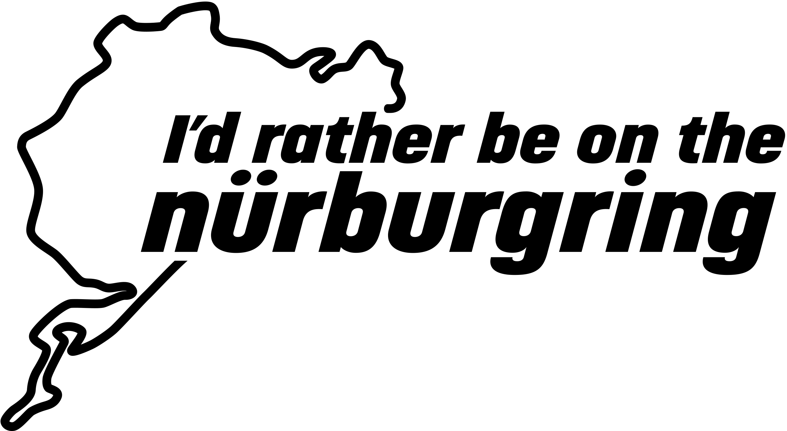 I'd rather be on the Nürburgring Sticker [BLACK EDITION]